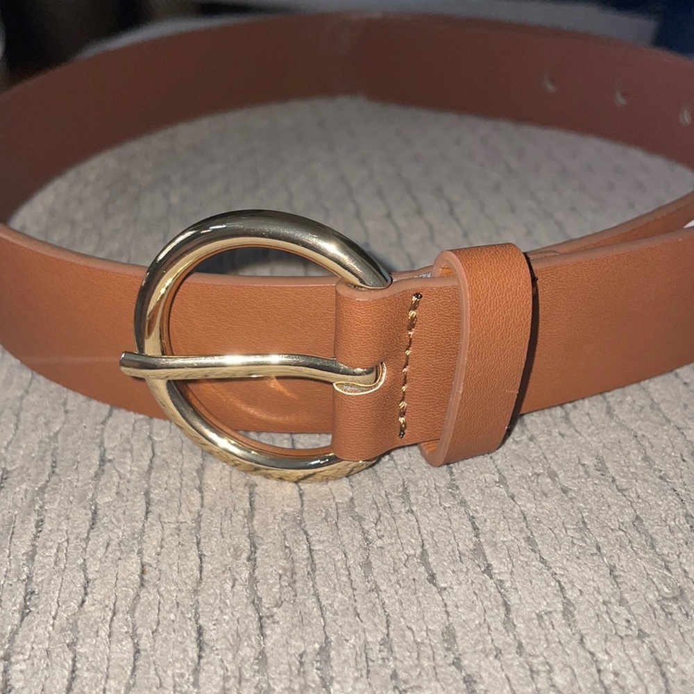 Brown belt with gold